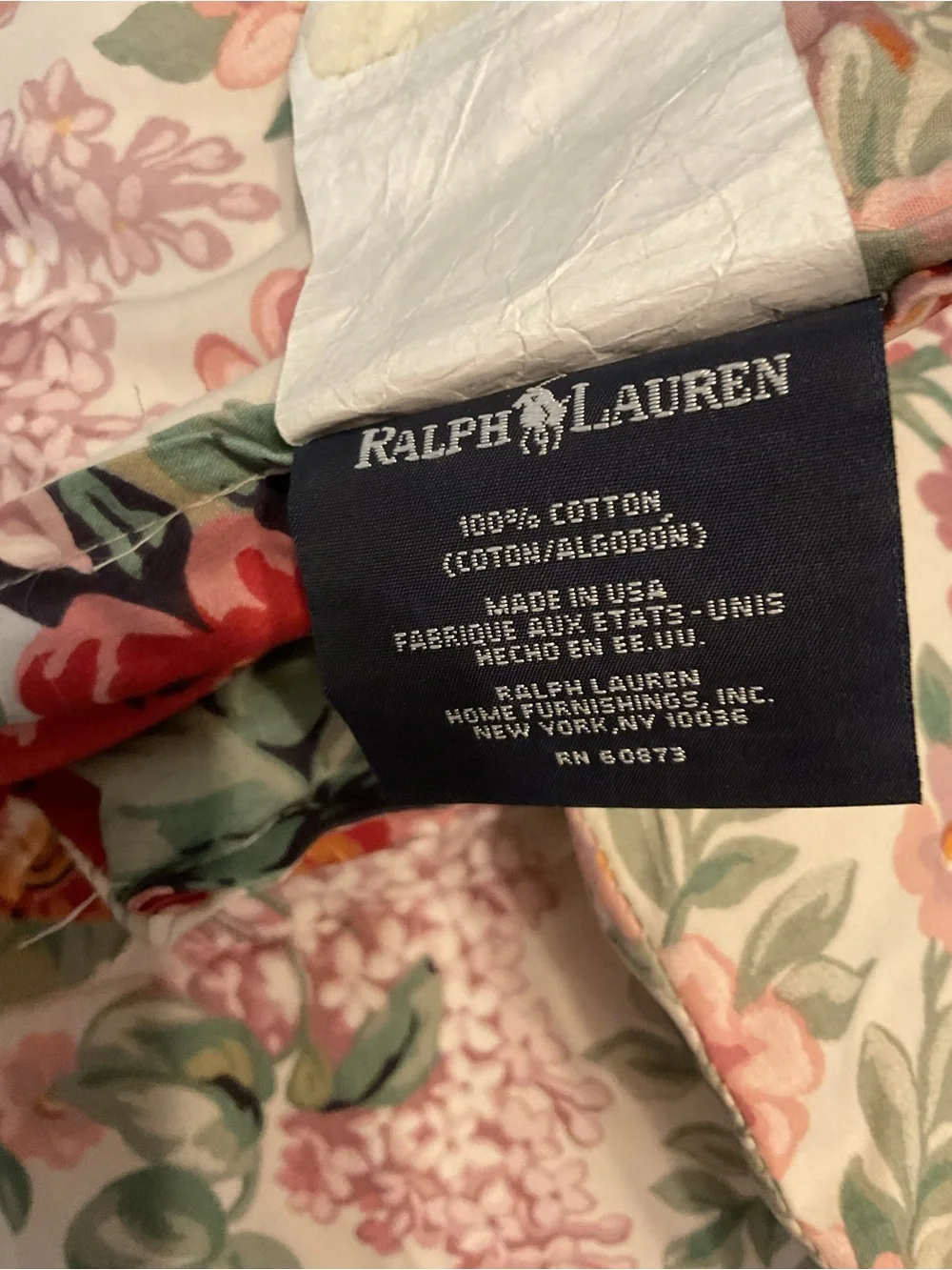 Ralph Lauren Floral Cotton Comforter in Cream, Pink & Green